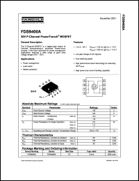 FDS9400A datasheet: 30V P-Channel PowerTrench MOSFET FDS9400A