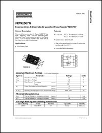 FDW2507N datasheet: Dual N-Channel 2.5V specified PowerTrench MOSFET FDW2507N