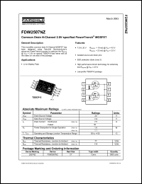 FDW2507NZ datasheet: Dual N-Channel 2.5V specified PowerTrench MOSFET FDW2507NZ