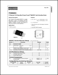 FDW6923 datasheet: P-Channel 2.5V Specified PowerTrench MOSFET with Schottky Diode FDW6923