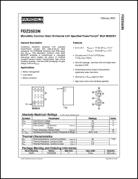 FDZ2553N datasheet: Dual N-Channel 2.5V Specified PowerTrench BGA MOSFET FDZ2553N