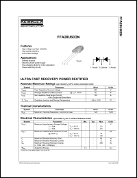 FFA20U60DN datasheet: ULTRA FAST RECOVERY POWER RECTIFIER FFA20U60DN