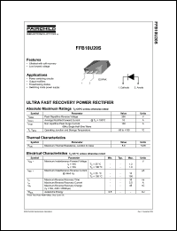 FFB10U20S datasheet: ULTRA FAST RECOVERY POWER RECTIFIER FFB10U20S