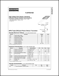 FJAF6810D datasheet: High Voltage Color Display Horizontal Deflection Output (Damper Diode Built-In) FJAF6810D