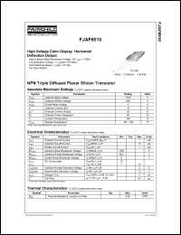 FJAF6910 datasheet: High Voltage Color Display Horizontal Deflection Output FJAF6910