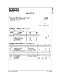 FJN4313R datasheet: PNP Epitaxial Silicon Transistor FJN4313R