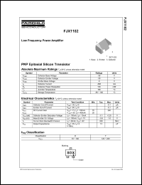 FJX1182 datasheet: PNP Epitaxial Silicon Transistor FJX1182