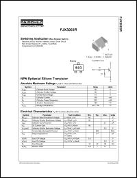 FJX3003R datasheet: NPN Epitaxial Silicon Transistor FJX3003R