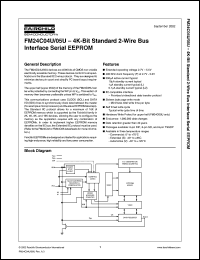 FM24C05UFL datasheet: 4K--Bit Standard 2-Wire Bus Interface Serial EEPROM FM24C05UFL