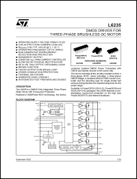 L6235D datasheet: THREE PHASE BRUSHLESS DC MOTOR DRIVER L6235D