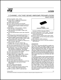 L6326 datasheet: 2 CHANNEL VOLTAGE SENSE AMR/GMR PREAMPLIFIERS L6326