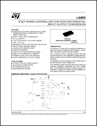 L6995D datasheet: CONSTANT ON TIME STEP DOWN CONTROLLER WITH SYNCHRONOUS RECTIFICATION L6995D