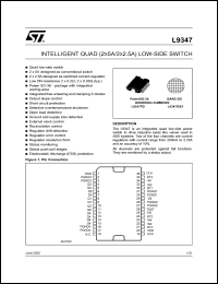 L9347DIE1 datasheet: INTELLIGENT QUAD (2X5A/2X2.5A ) LOW-SIDE SWITCH L9347DIE1