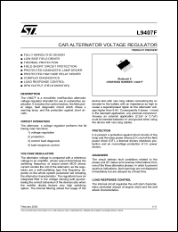 L9407F datasheet: CAR ALTERNATOR VOLTAGE REGULATOR L9407F