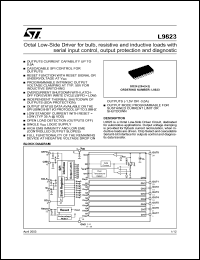 L9823 datasheet: OCTAL LOW-SIDE DRIVER FOR BULB, RESISTIVE AND INDUCTIVE LOADS WITH SERIAL INPUT CONTROL, OUTPUT PROTECTION AND DIAGNOSTIC L9823