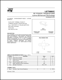 LET9060C datasheet: RF POWER TRANSISTORS LDMOS ENHANCED TECHNOLOGY LET9060C