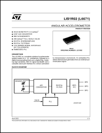 LIS1R02 datasheet: ANGULAR ACCELEROMETER LIS1R02