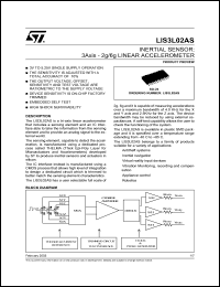 LIS3L02AS datasheet: INERTIAL SENSOR: 3AXIS - 2G/6G LINEAR ACCELEROMETER LIS3L02AS