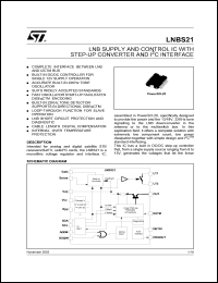 LNBS21PD datasheet: LNB SUPPLY AND CONTROL IC WITH STEP-UP CONVERTER AND I2C INTERFACE LNBS21PD
