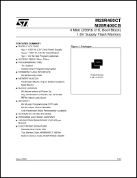 M28R400C datasheet: 4 MBIT (256KB X16, BOOT BLOCK) 1.8V SUPPLY FLASH MEMORY M28R400C