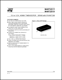 M48T251V datasheet: 5.0 OR 3.3V, 4096K TIMEKEEPER%AE SRAM WITH PHANTOM M48T251V