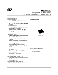 M50FW002 datasheet: 2 MBIT (256KB X8, BOOT BLOCK) 3V SUPPLY FIRMWARE HUB FLASH MEMORY M50FW002