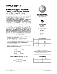 MC74VHC1GT14DFT1 datasheet: Schmitt-Trigger Inverter / CMOS Logic Level Shifter with LSTTL-Compatible Inputs MC74VHC1GT14DFT1