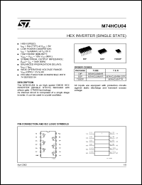 M74HCU04RM13TR datasheet: HEX INVERTER (SINGLE STAGE) M74HCU04RM13TR