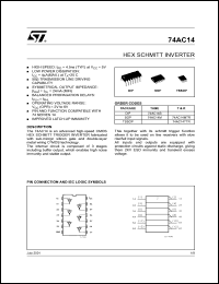 74AC14B datasheet: HEX SCHMITT INVERTER 74AC14B