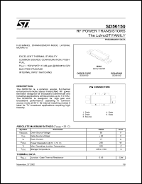 SD56150 datasheet: RF POWER TRANSISTORS THE LDMOST FAMILY SD56150