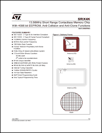 SRIX4K datasheet: 13.56MHZ SHORT RANGE CONTACTLESS MEMORY CHIP WITH 4096 BIT EEPROM, ANTI-COLLISION AND ANTI-CLONE FUNCTIONS SRIX4K