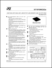 ST10F269Z2QX datasheet: 16-BIT MCU WITH MAC UNIT, 256K BYTE FLASH MEMORY AND 12K BYTE RAM ST10F269Z2QX