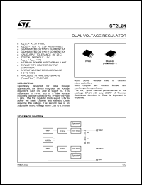 ST2L01PT datasheet: DUAL VOLTAGE REGULATORS ST2L01PT