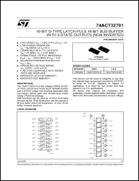 74ACT32701LB datasheet: 16-BIT D-TYPE LATCH PLUS 16-BIT BUS BUFFER WITH 3-STATE OUTPUT (NON INVERTED) 74ACT32701LB