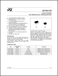 ST75C176BD datasheet: LOW POWER RS784/RS422 TRANSCEIVER ST75C176BD