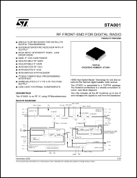 STA001 datasheet: RF FRONT-END FOR DIGITAL RADIO STA001