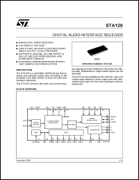 STA120D datasheet: DIGITAL AUDIO INTERFACE RECEIVER STA120D
