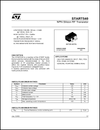 START540TR datasheet: NPN SILICON RF TRANSISTOR START540TR