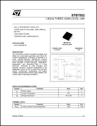 STB7002TR datasheet: 1.8 GHZ THREE GAIN LEVEL LNA STB7002TR