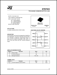 STB7003 datasheet: TRI-BAND GSM/DCS/PCS LNA STB7003