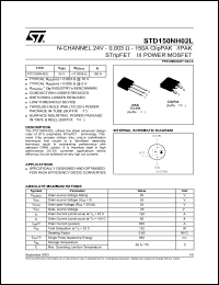 STD150NH02L datasheet: N-CHANNEL 24V - 0.0033 OHM - 150A CLIPPAK/IPAK STRIPFET III MOSFET FOR DC-DC CONVERSION STD150NH02L