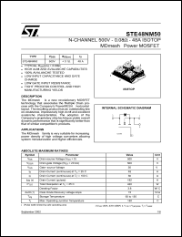 STE48NM50 datasheet: N-CHANNEL 500V - 0.08 OHM - 48A ISOTOP MDMESH POWER MOSFET STE48NM50