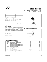 STGB3NB60SDT4 datasheet: N-CHANNEL 3A - 600V D2PAK POWERMESH IGBT STGB3NB60SDT4