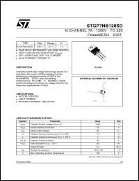 STGP7NB120SD datasheet: N-CHANNEL 7A 1200V TO-220 POWERMESH IGBT STGP7NB120SD
