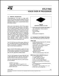 STLC1502 datasheet: STLC1502 - VOICE OVER IP PROCESSOR STLC1502