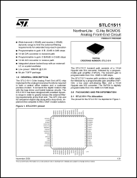 STLC1511 datasheet: NORTHENLITE G.LITE BICMOS ANALOG FRONT-END CIRCUIT STLC1511