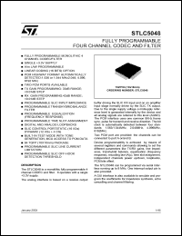 STLC5048 datasheet: FULLY PROGRAMMABLE FOUR CHANNEL CODEC AND FILTER STLC5048
