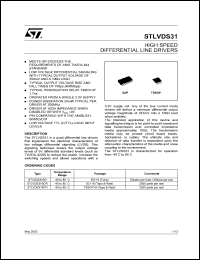 STLVDS31BD datasheet: HIGH SPEED DIFFERENTIAL LINE DRIVERS STLVDS31BD