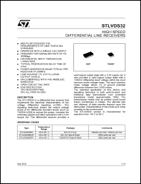 STLVDS32BTR datasheet: HIGH SPEED DIFFERENTIAL LINE RECEIVERS STLVDS32BTR