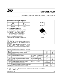 STPS15L30CB datasheet: LOW DROP POWER SCHOTTKY RECTIFIER STPS15L30CB